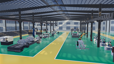 Factory Interior Roaming 3D Scene Demonstration