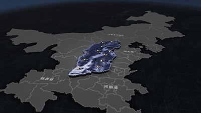 Shanxi Province 3D Map - Tech-Style 3D Map