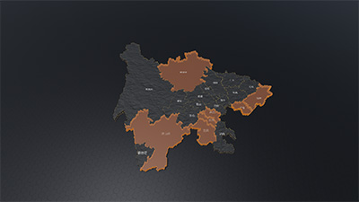 Sichuan Province 3D Map - Black Gold Edition 3D Map