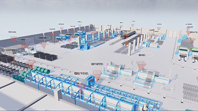 Steel Mesh Factory Display Visualization