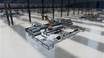 Modern Assembly Line Production Workshop Model - Digital Twin System