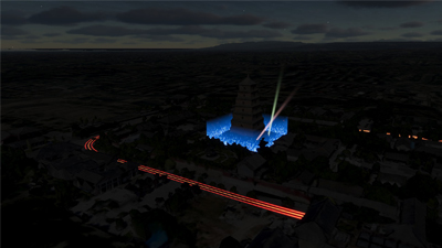 [Function Demo] Cesium Integration of Starry Sky, Moon, Flowing Light Spotlight Night Scene Effect