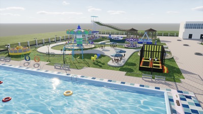 Children's Park Scene 3D Visualization