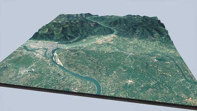 Sand Table Satellite Map Visualization