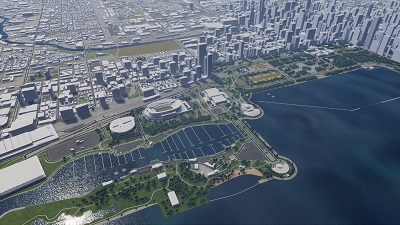 Urban White Model Large-Scale Scene Visualization