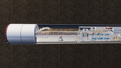 Shield Machine Excavating Tunnel 3D Visualization