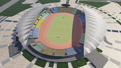 Football Stadium Gymnasium 3D Visualization