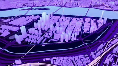 Purple Technology Style White Model City