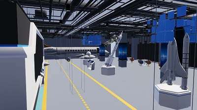 Aircraft and Aerospace Pavilion 3D Visualization